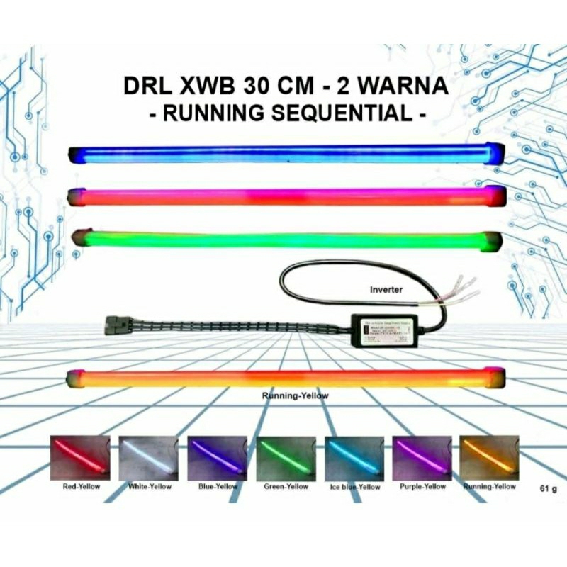 LAMPU ALIS 30CM 2MODE RUNNING BULLAES XWB SATUAN MOTOR MOBIL UNIVERSAL