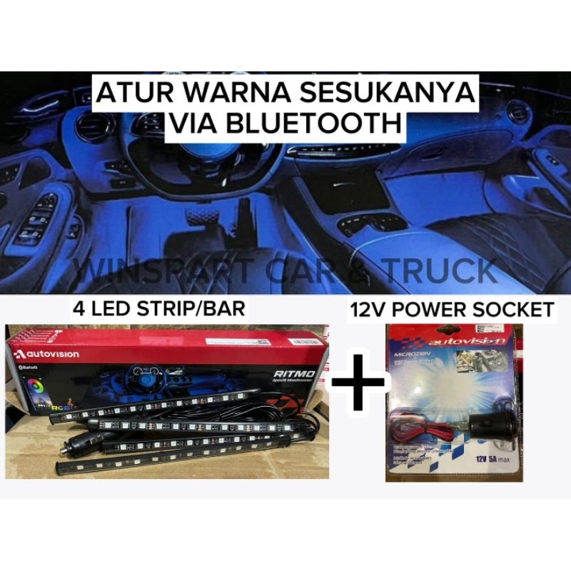Lampu Kolong Mobil LED Bar Ambient RGB Bluetooth Autovision