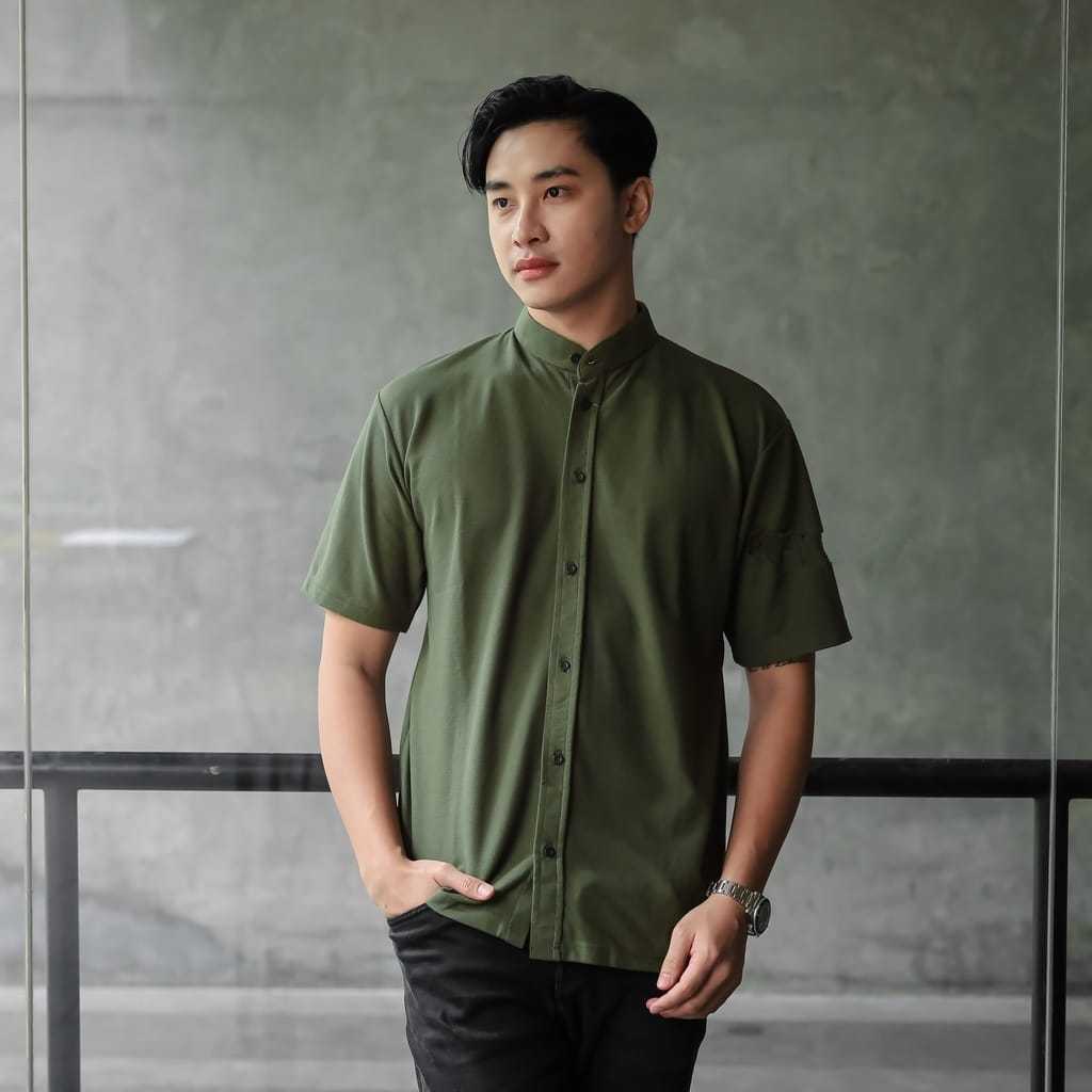 Kemeja Polos Lengan Pendek Pria casual slimfit Baju kemeja cowok Besic Kemeja Kantor pendek Premium 