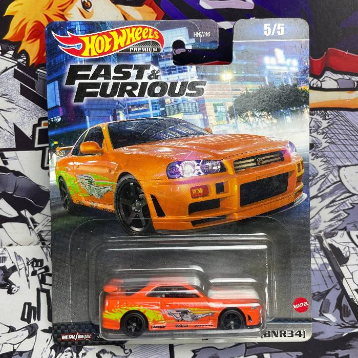 Hot Wheels R34 Premium Fast Furious Livery Supra Orange Jeruk Premium