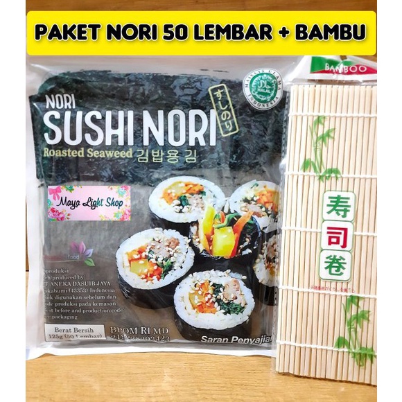 

Harga Promo Nori Sushi 5 lembar Halal Rumput Laut non msg lembar sakao nori dried seaweed kimbap sushi nori