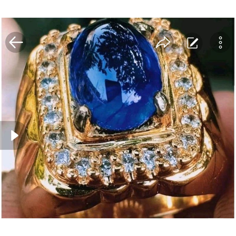 BATU LOSTONE PERMATA BLUE SAFIR ASLI NATURAL