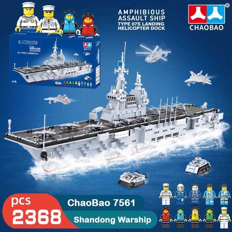 Brick Chaobao Shandong Kapal Induk Besar - Mainan Block Aircraft carrier ship