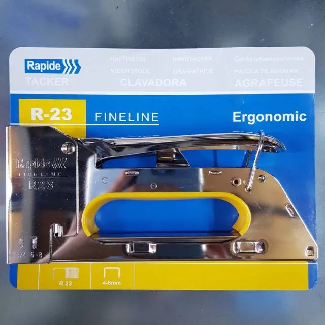 

Staple Stapler Gun Tacker R23 - Staples Hekter Gun Tembak Manual merk rapide (untuk Pengerjaan Sofa, Jok Motor, Kursi,)