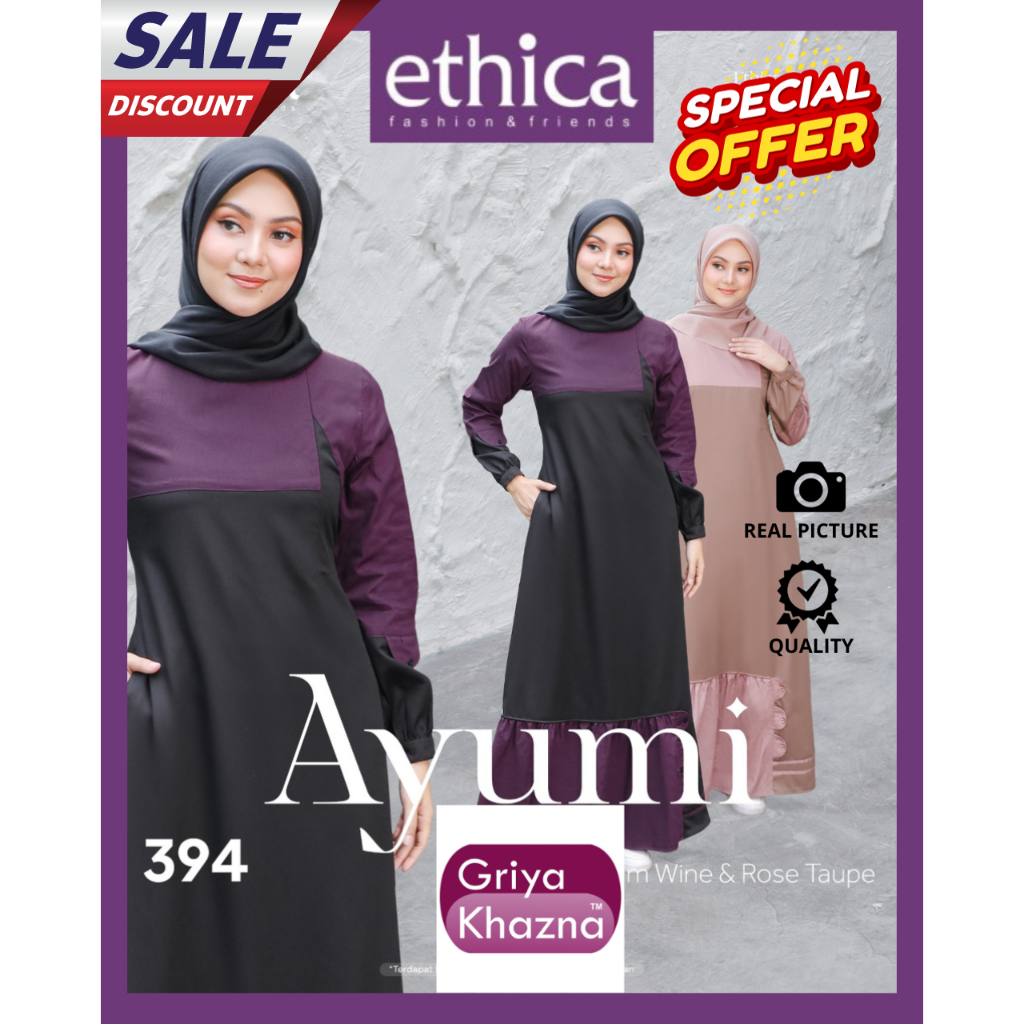 Ethica Baju Dress Gamis Wanita Dewasa Ayumi 394
