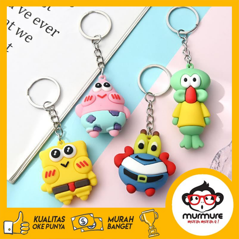 MURMURE I GANTUNGAN KUNCI KARAKTER SPONGEBOB / KEYCHAIN RUBBER SPONGEBOB IMPORT