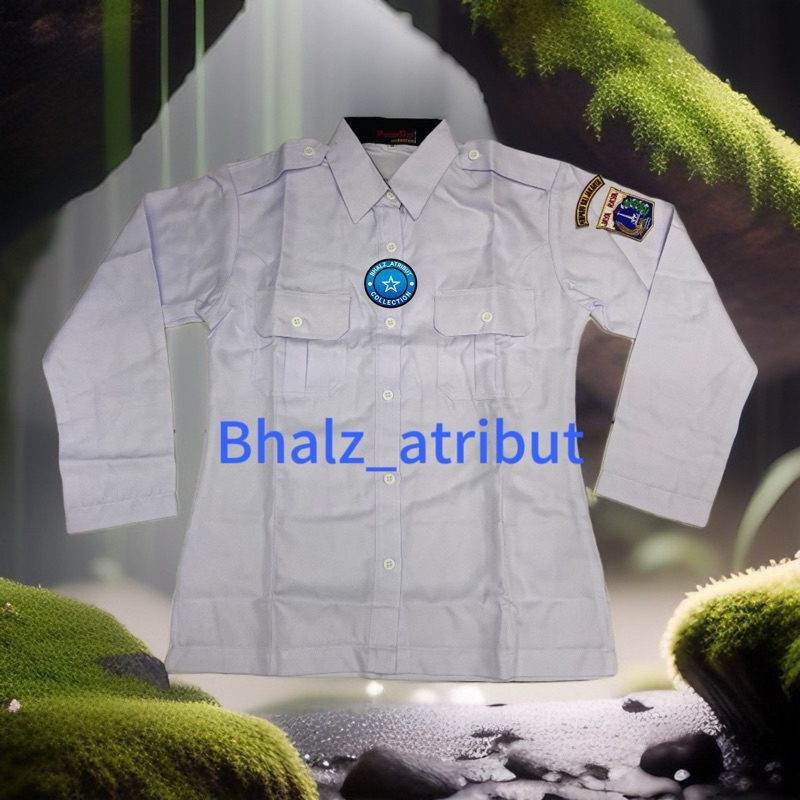 Baju putih dki seragam pemda putih dki kemeja putih jaya raya WANITA ( BAHAN TXSAS )