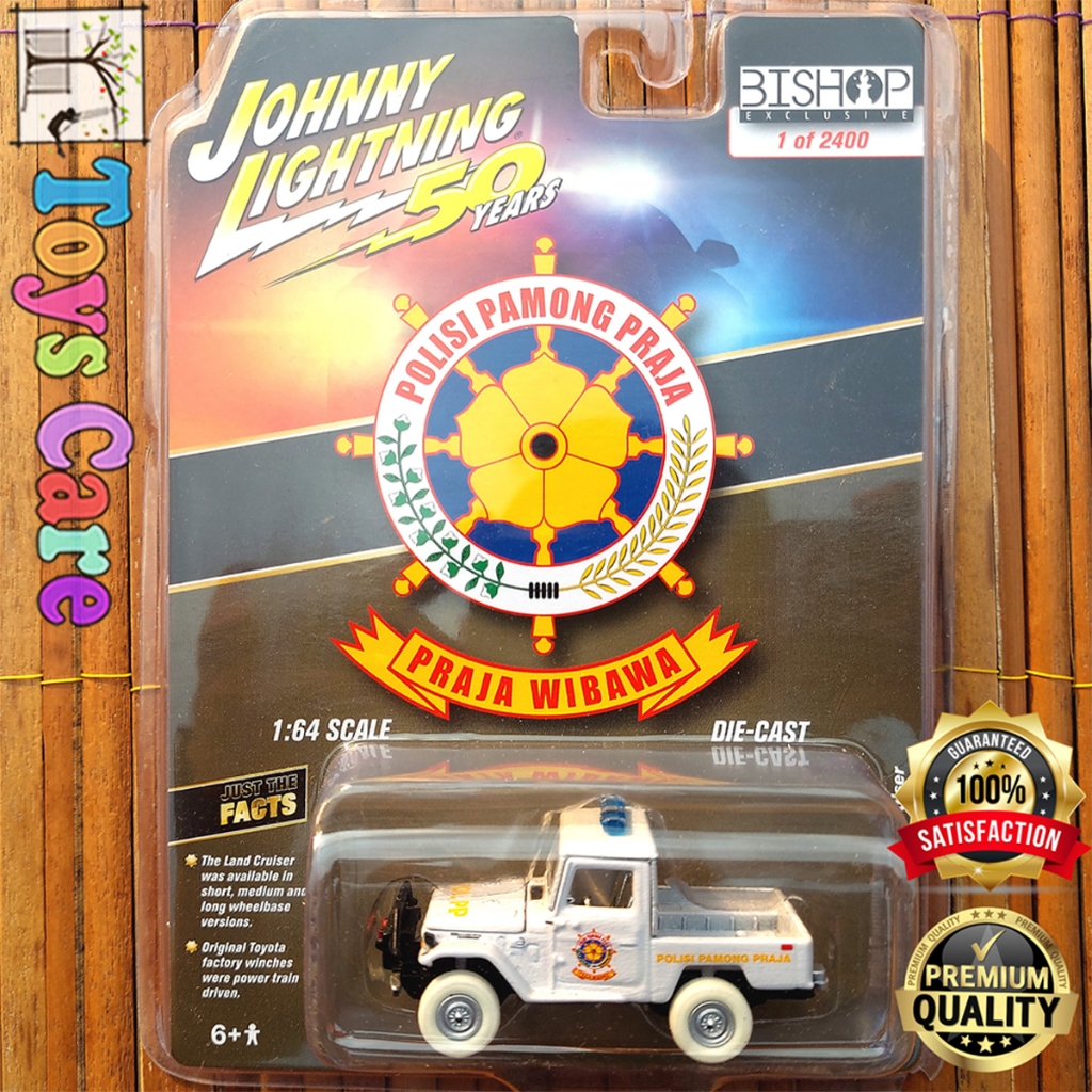 JOHNNY LIGHTNING WHITE LIGHTNING POLISI PAMONG PRAJA 1980 TOYOTA LAND CRUISER - TLC FJ40 JEEP OFF RO