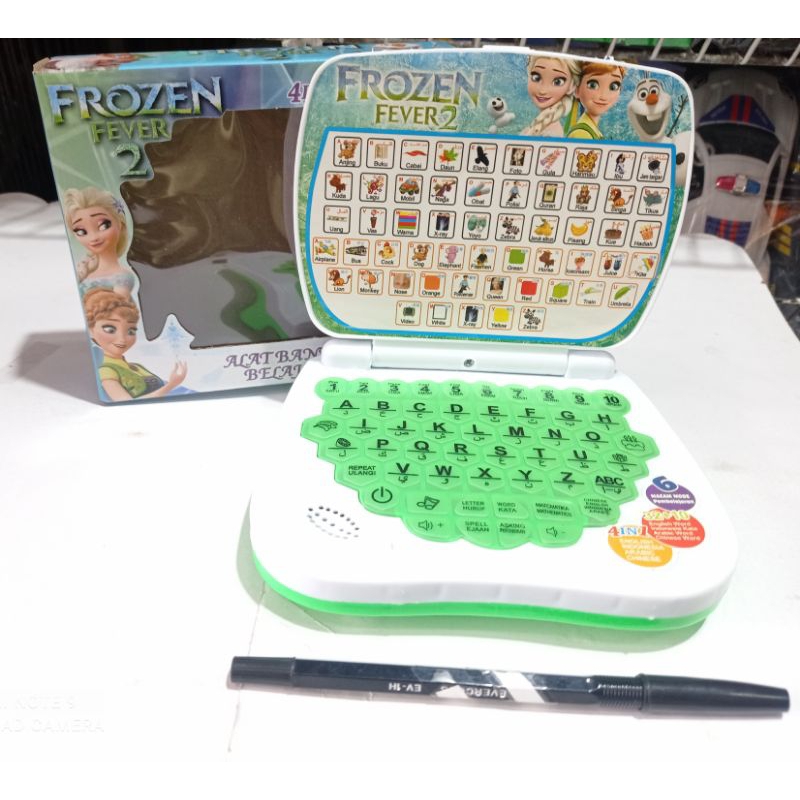 Mainan edukasi mini laptop 4 bahasa mainan laptop anak laki laki dan perempuan