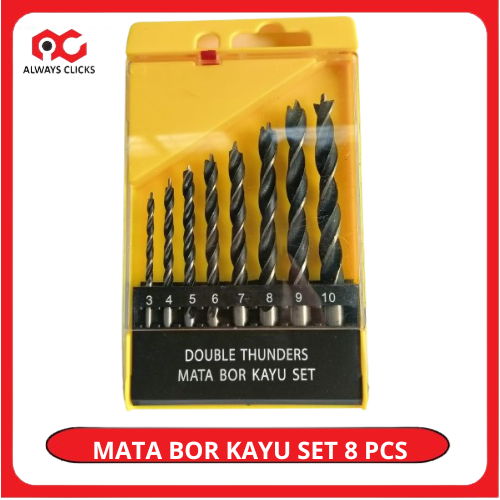Mata Bor Kayu SET 8 Pcs 3-10 mm Mesin Bor Listrik Alat Pertukangan