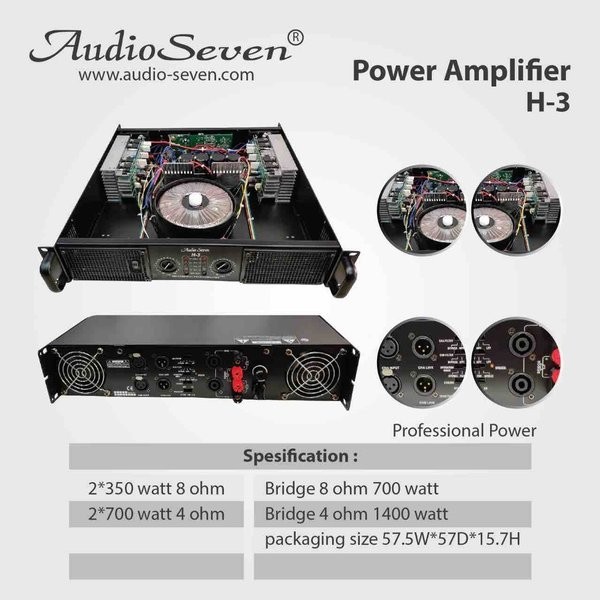 POWER AMPLIFIER AUDIO SEVEN H 3 / H3 ORIGINAL 2 CHANNEL