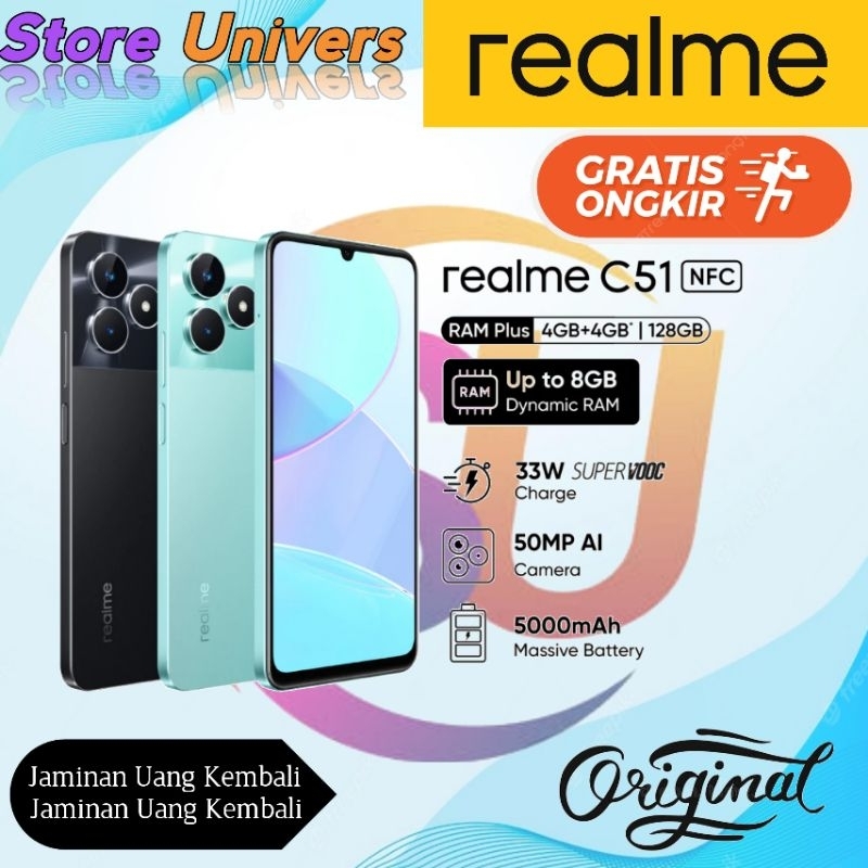 Realme C51 RAM 4/128GB Bergaransi Resmi Realme