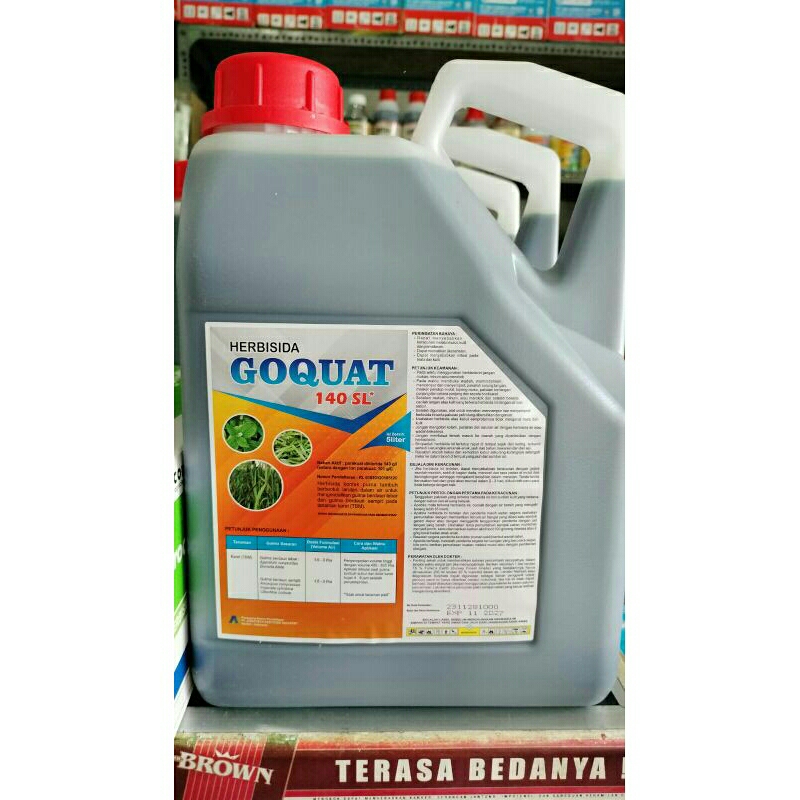 GOQUAT_140SL_5 liter/herbisida/racun rumput/obat rumput/obat gulma/racun gulma