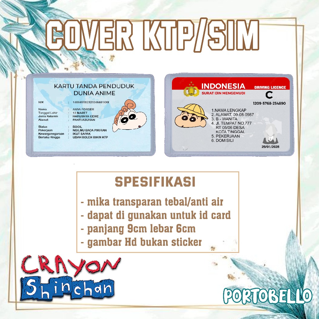 

Cover Pelindung Kartu Identitas KTP SIM Karakter Shincan Nohara Himawari Bochan