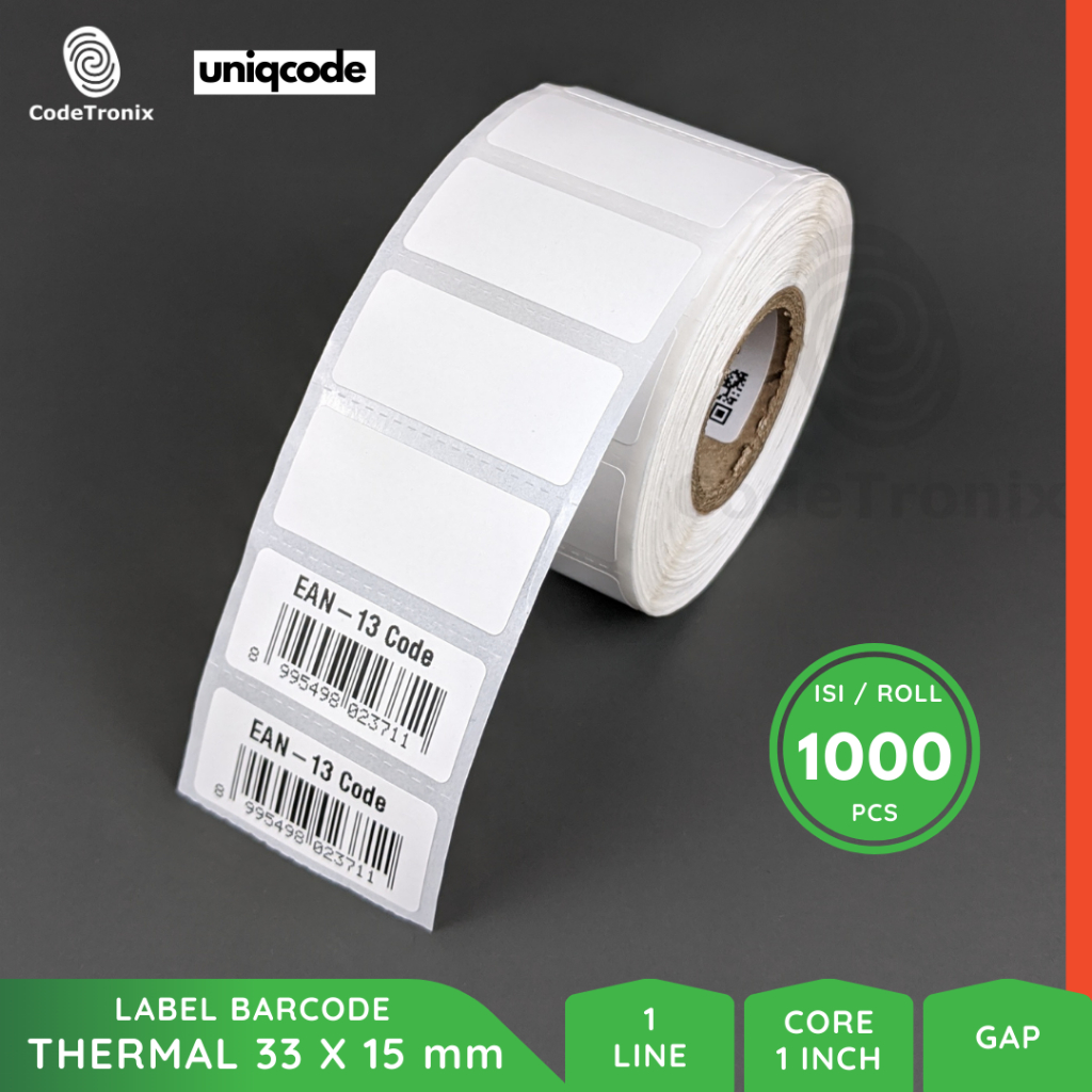 

Uniqcode Label Barcode Thermal 33x15 1 Line 1000pcs