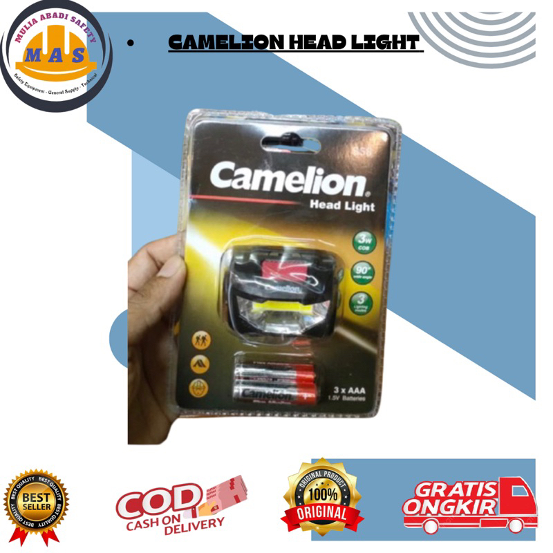Cameliom HEAD LIGHT 3W 3 x AAA / Senter Kepala Camelion Head Light LED