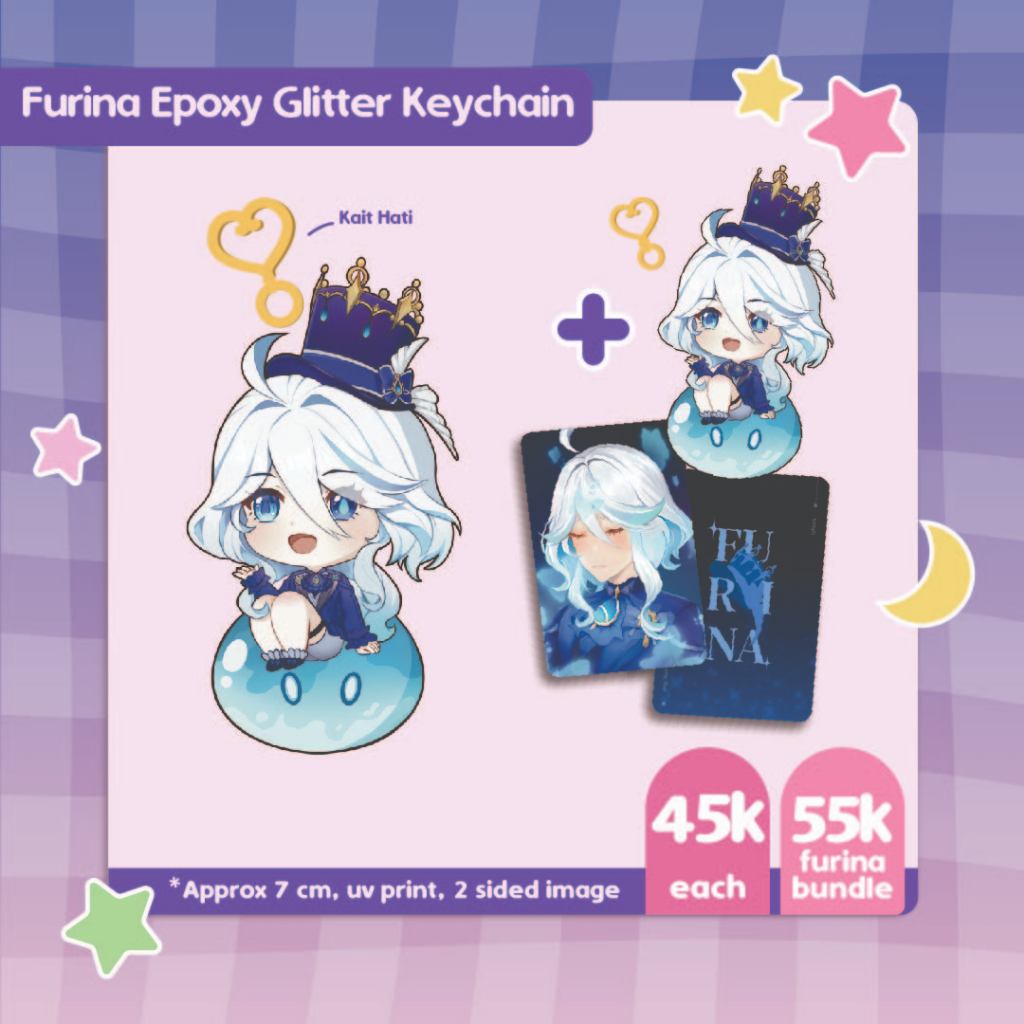 Furina Keychain Epoxy Glitter