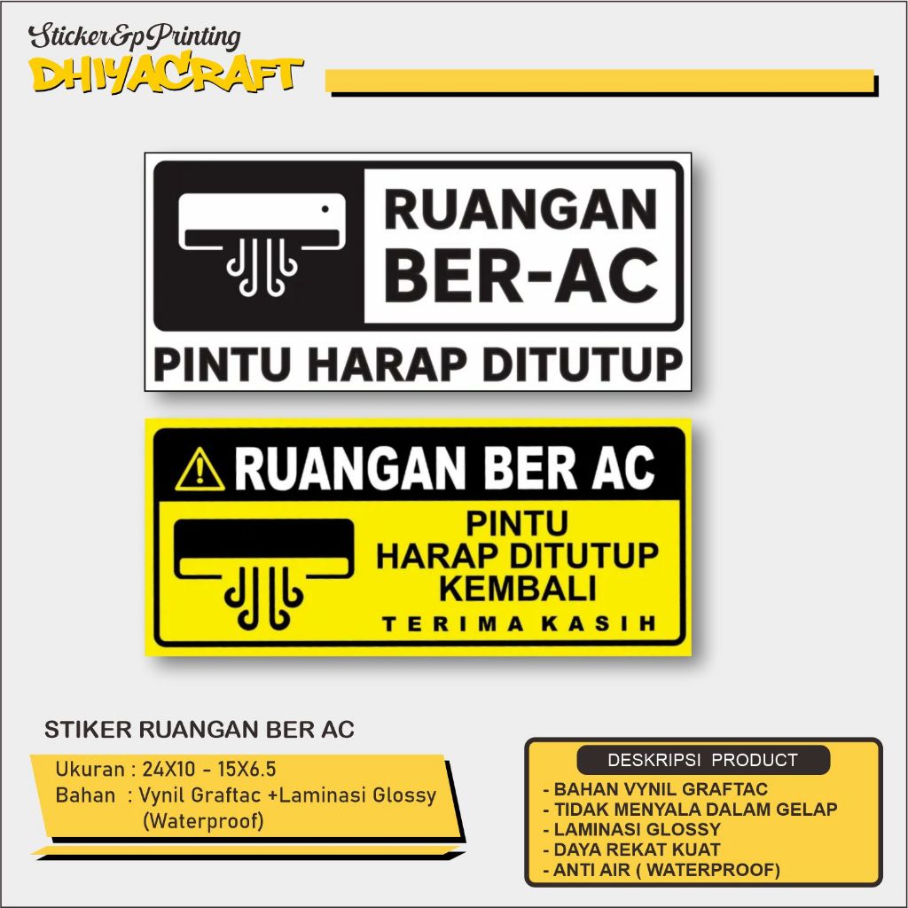 

STIKER PINTU, STIKER RUANGAN BER AC PINTU HARAP DITUTUP, PINTU HARAP DI TUTUP RUANGAN BER AC
