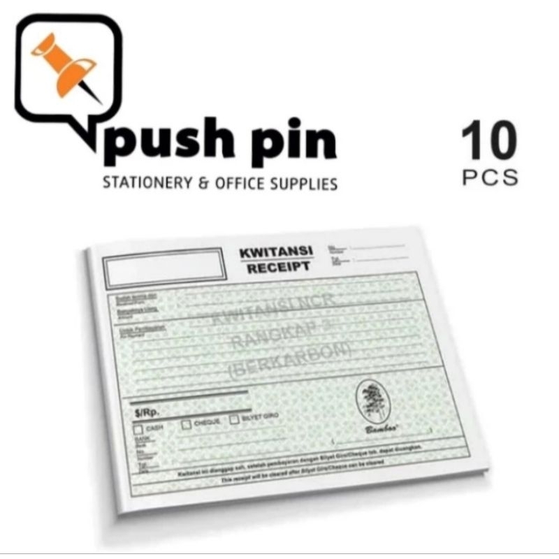 

Bamboo Kwitansi NCR 1/2 Folio 3Ply