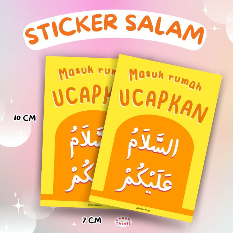 STIKER ASSALAMUALAIKUM MASUK RUMAH STICKER DOA REMINDER DINDING PINTU  HIASAN MASUK RUMAH STICKER SA