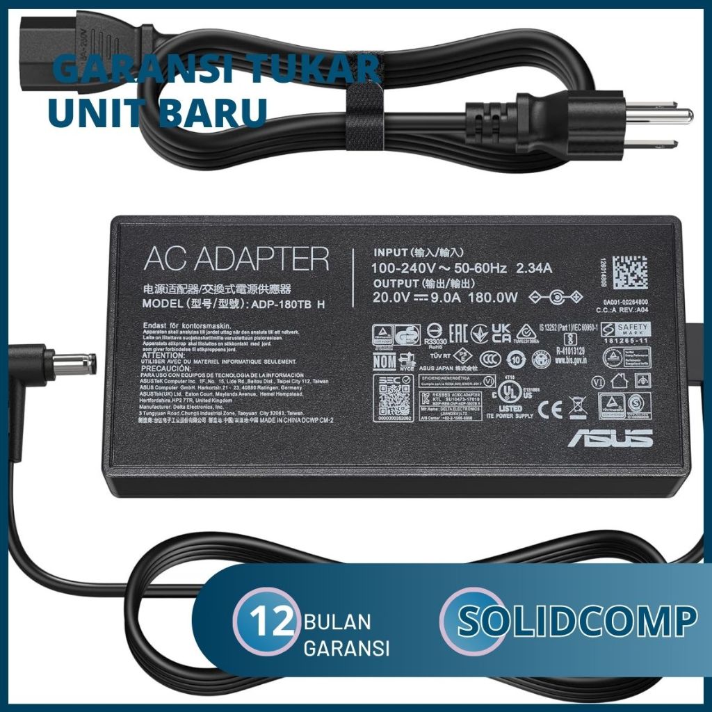 Adaptor Charger Asus 20V 9A (6.0x3.7mm) 180W ROG TUFF Gaming