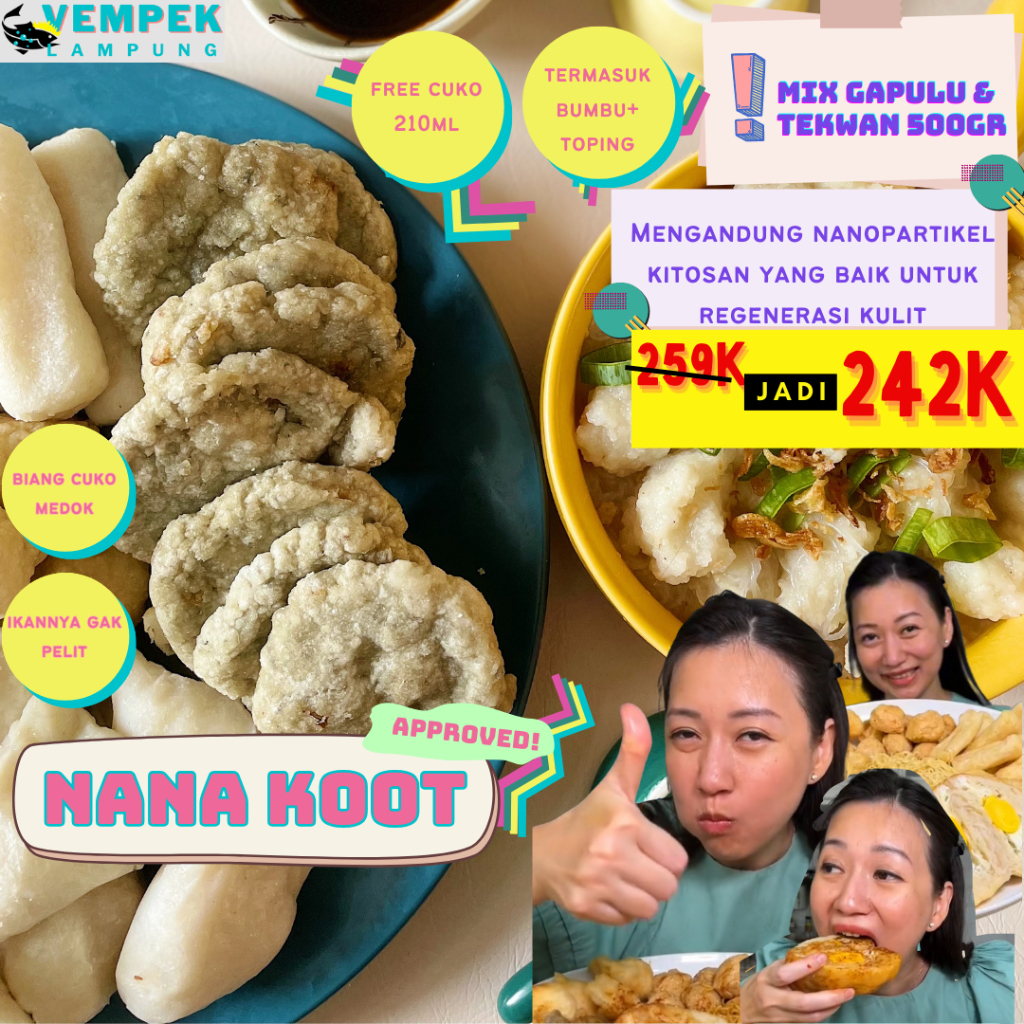 

ISI 30 PEMPEK & TEKWAN 1/2 KG ASLI LAMPUNG - PAKET SOGOK MERTUA - VEMPEK ASLI