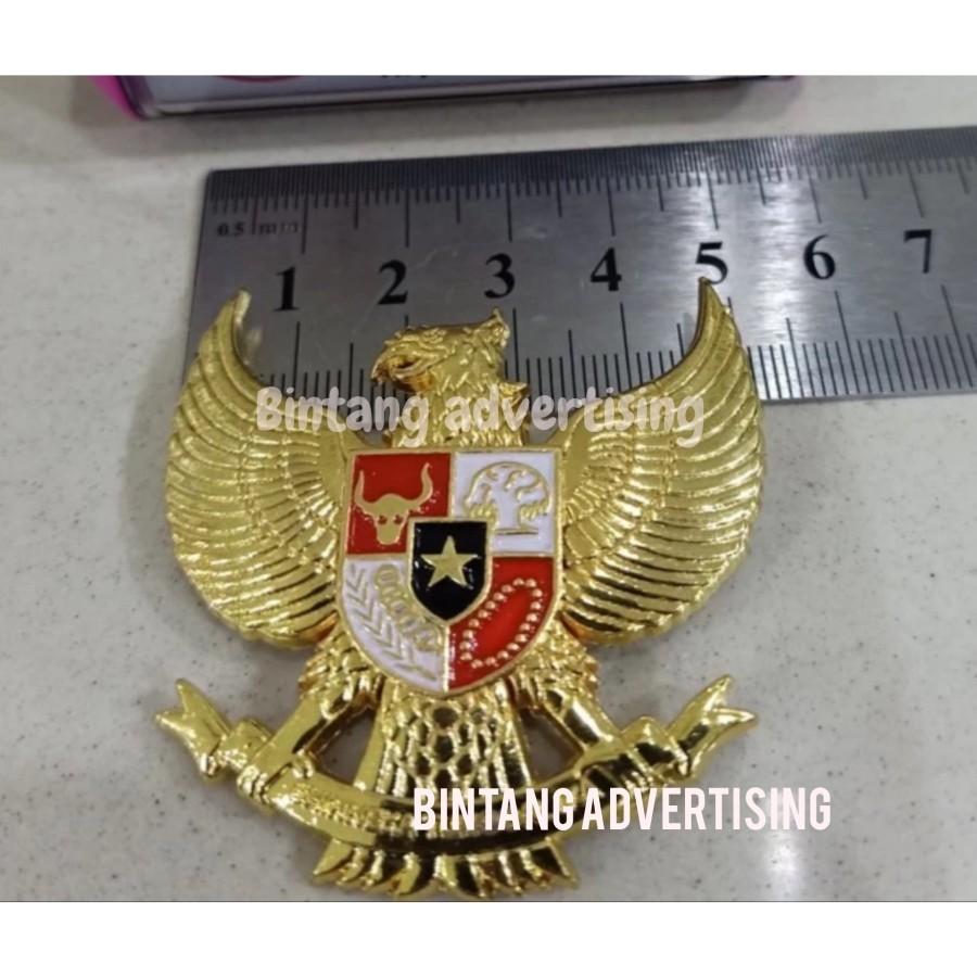 Pin Garuda Kuningan Cor Pin Burung Garuda Cor 5 cm Tebal Peniti