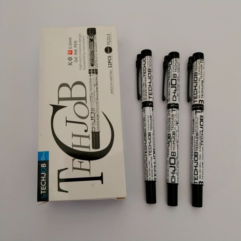 

(12 pcs) Bolpen/Pulpen/Ballpoint Techjob TG313 0.5mm