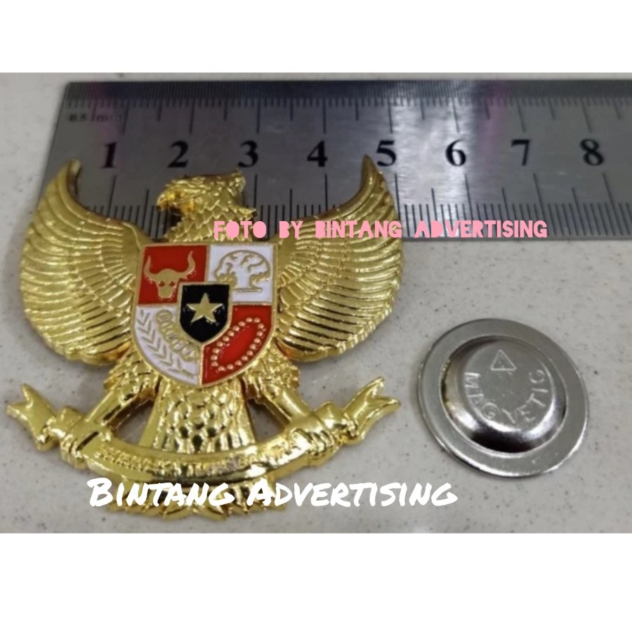 Pin Garuda Kuningan Cor Pin Burung Garuda Cor 5 cm Tebal Magnet