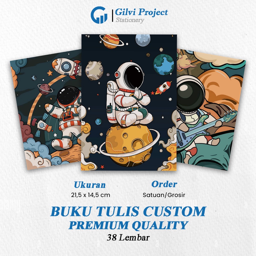 

Buku Tulis Cute Astronot / Buku Tulis Sekolah / Buku Tulis Catatan Notes Agenda Planner Jurnal Notebook Anime