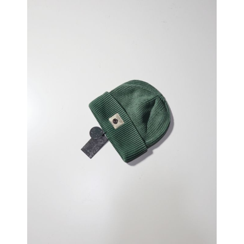Pretty Green Ribbed Beanie Hat Green Original