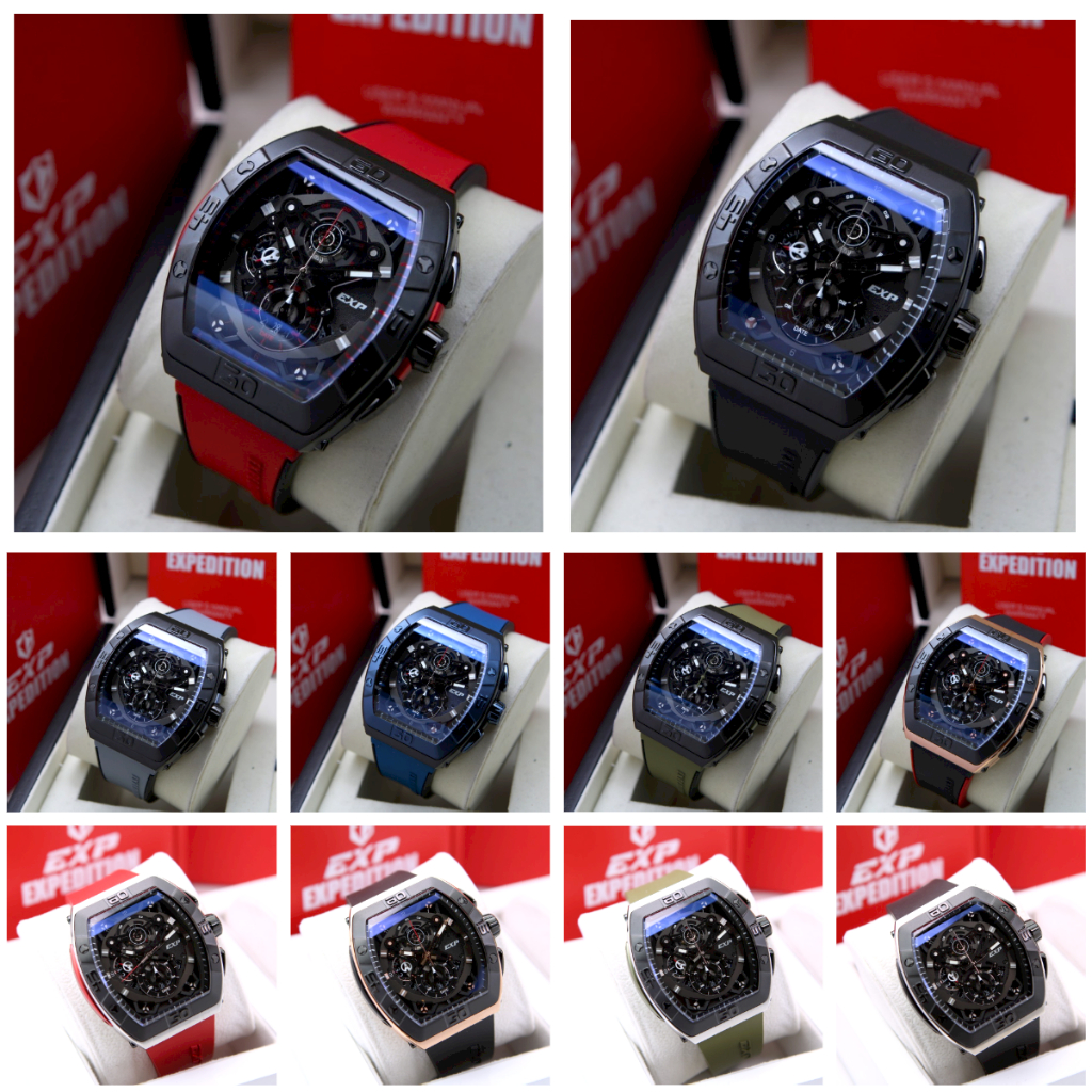 JAM TANGAN PRIA EXPEDITION EXP 6800 / E6800 ORIGINAL - TALI KARET - GARANSI RESMI 1 TAHUN