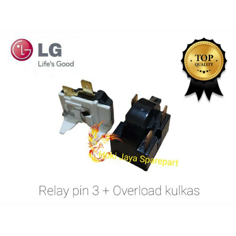 Relay 3 pin + Ptc Overload Kulkas LG 1 pintu / 2 pintu