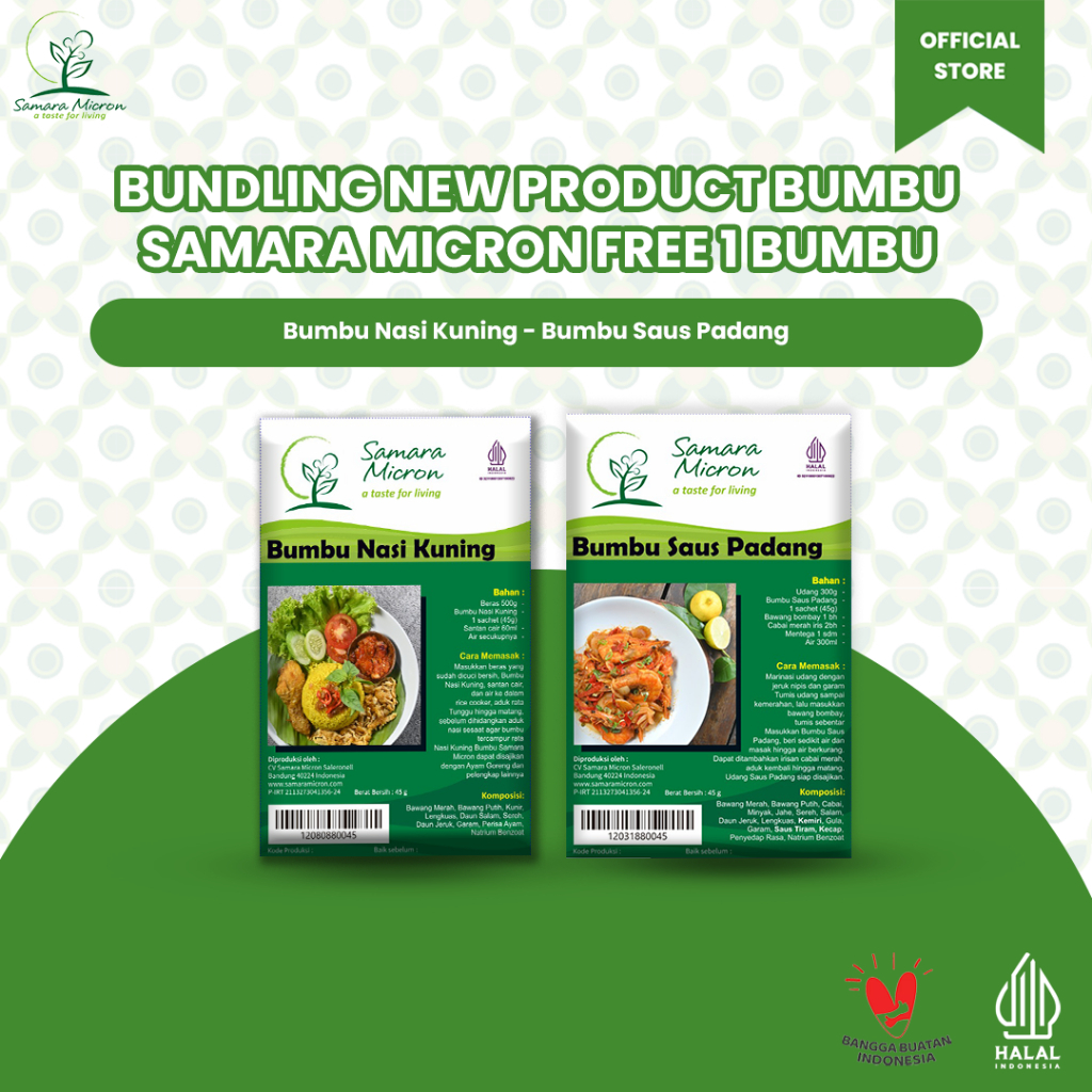 

Bundling Bumbu Masak | Bumbu Saus Padang, Bumbu Nasi Kuning [NEW] @45 gr