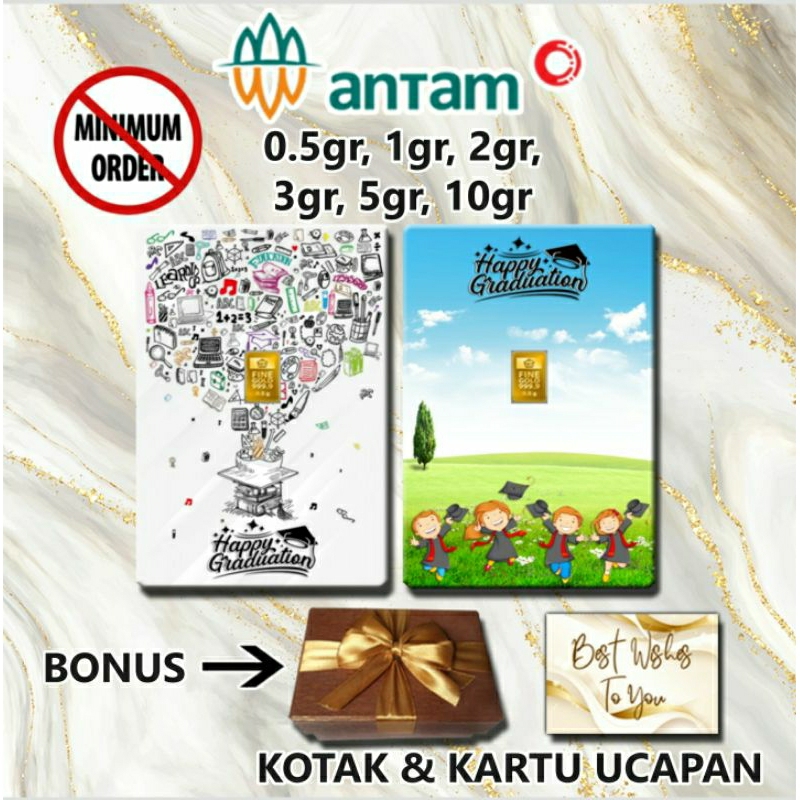 Logam Mulia Emas ANTAM Happy Graduation Gift Series Custom Certicard Certieye