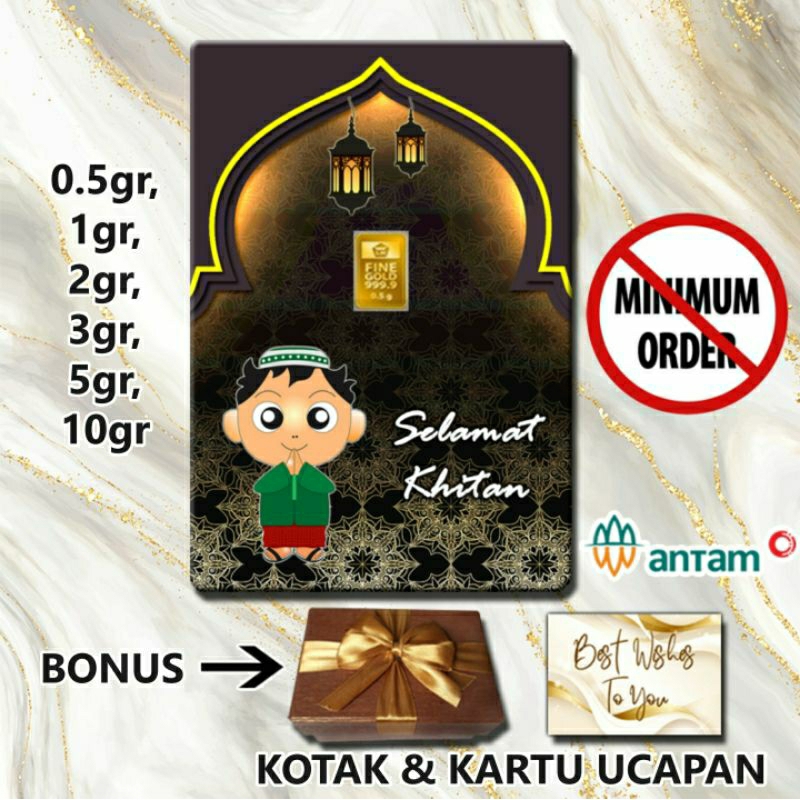 Logam Mulia Emas ANTAM Selamat Khitan Gift Series Custom Certieye Certicard