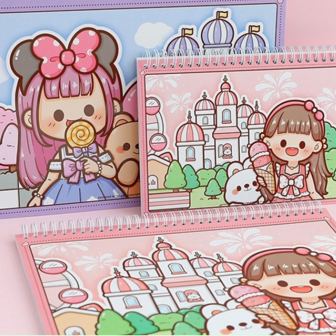 

Buku Tempel Stiker Doudou Sauce Girl Castle Buku Koleksi Stiker TLD87