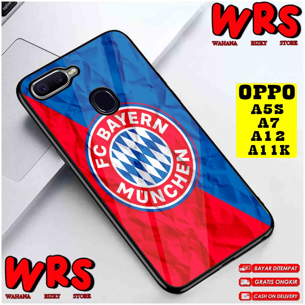 Case  OPPO A3S A1K A5S A7 A11K A12 A5 A9 2020 Motif CLUB BOLA MUNCHEN Case Karakter,Anime,Abstrak,Cu