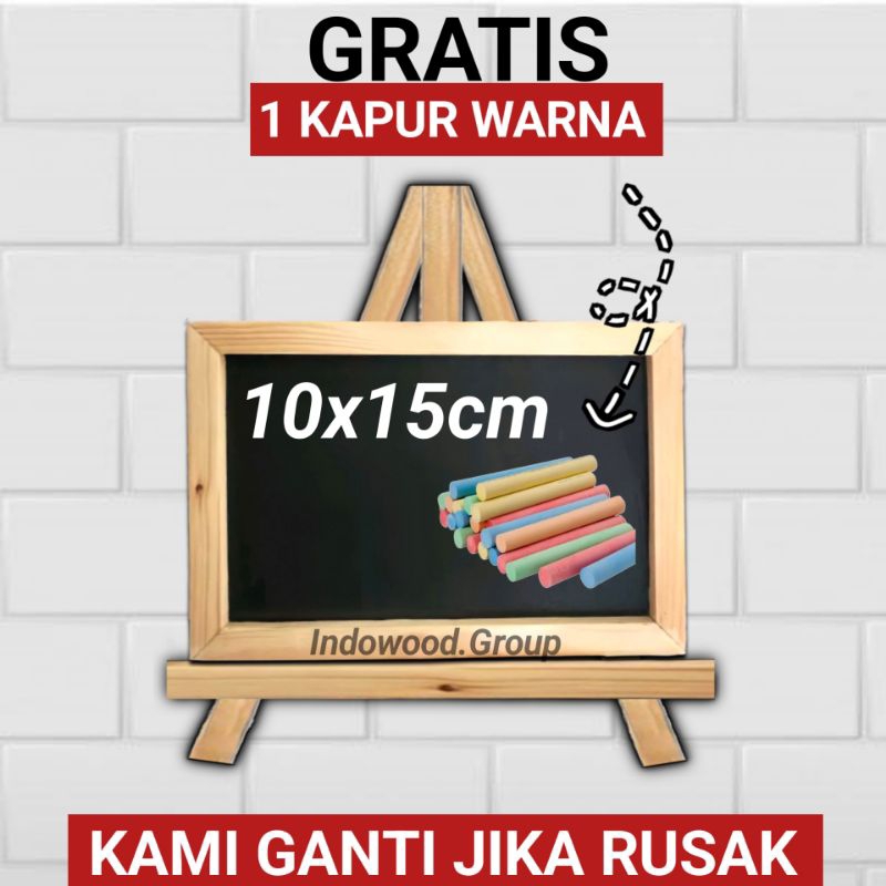 

Papan tulis kapur 10x15cm + stand, papan tulis blackboard