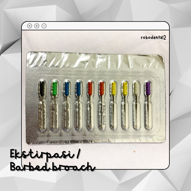 Jarum ekstirpasi DENTSPLY / Barbed broach/Spiro colorinox Dentsply