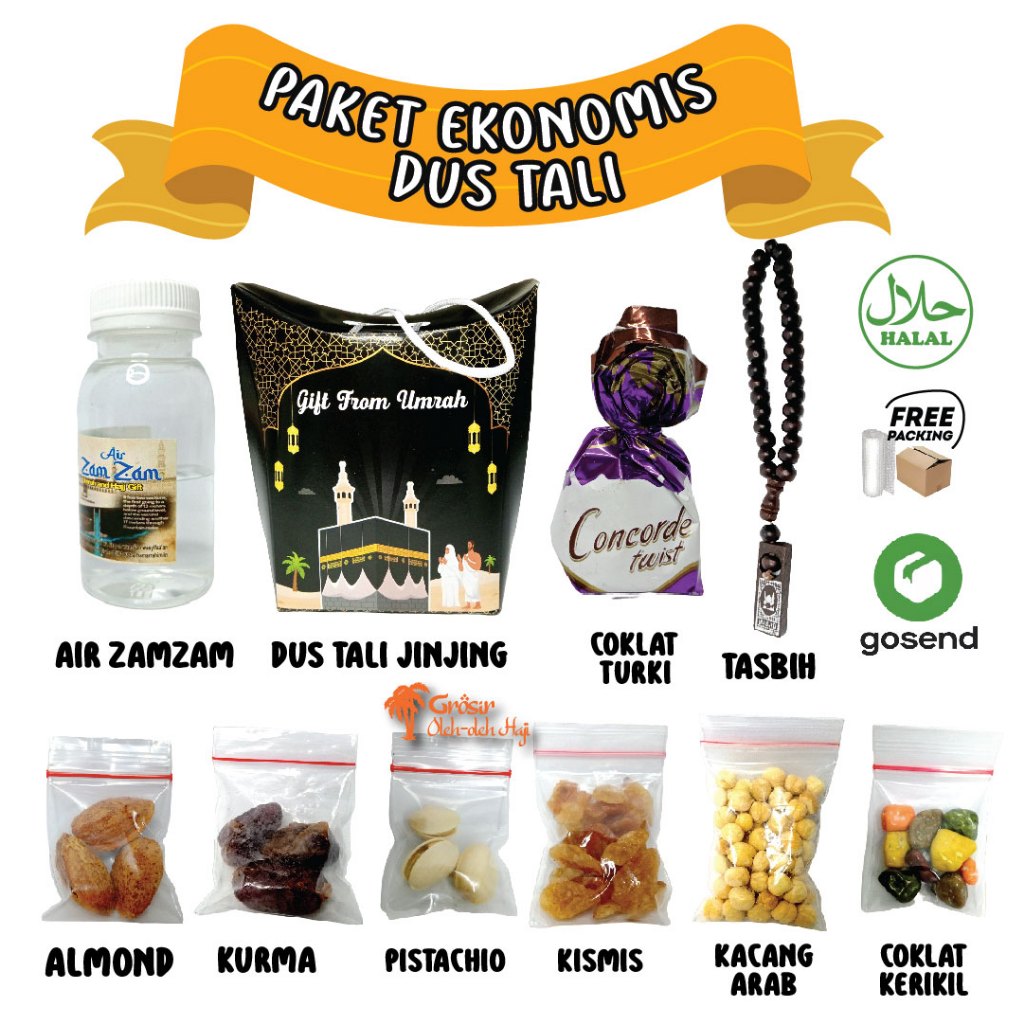 

Paket Oleh Oleh Haji dan Umroh paket dus teng-teng/paket dus tali paket COKLAT TASBIH 33