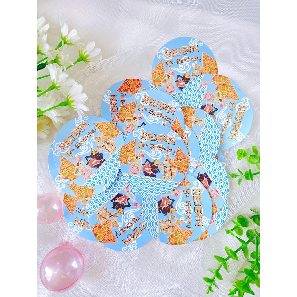 

Wayang Kulit - Sticker Birthday Souvenir Tempelan Ulang Tahun Hampers Pudding Tumpeng