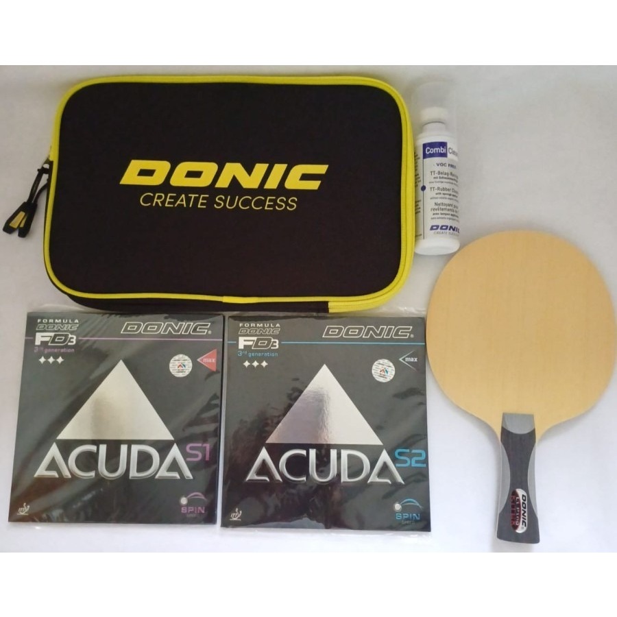 Bat Pingpong Donic Liping kombinasi karet Donic Acuda Set