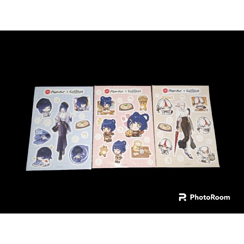 

1 set sticker genshin impact merchandise pizza