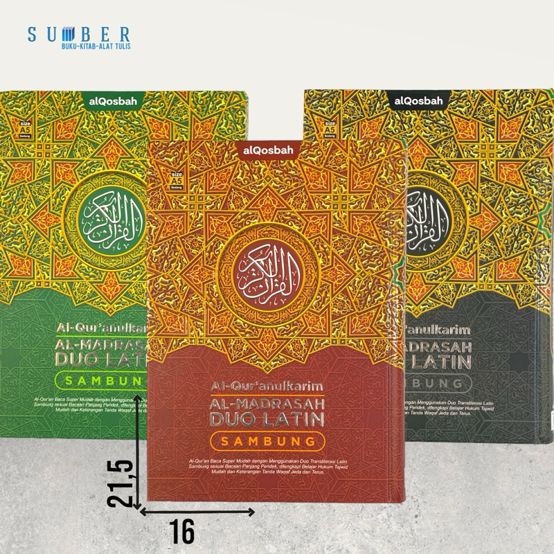 Al Quran / Alquran Madrasah Duo Latin Sambung Al Qosbah - Size A5