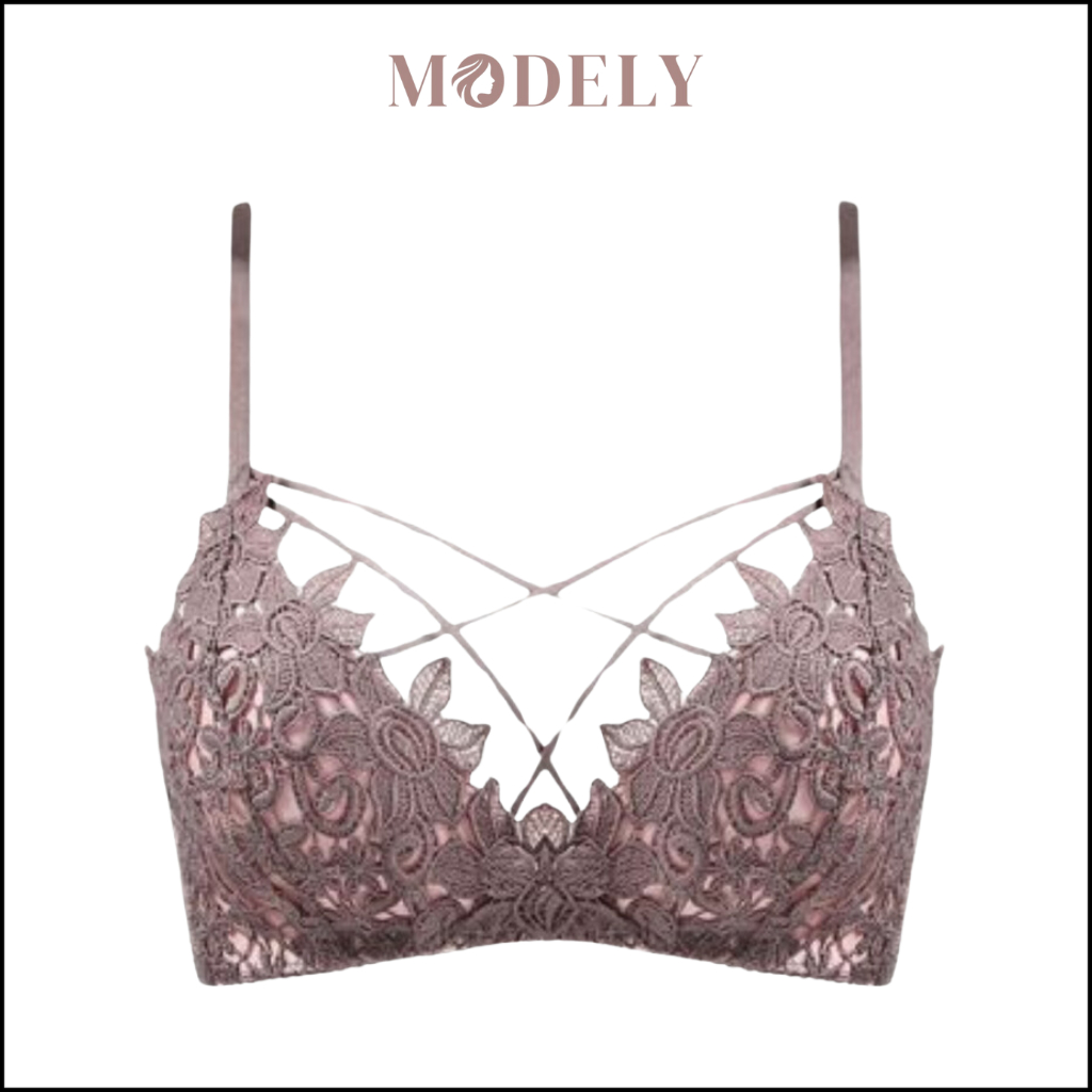 MODELY - Bra BH Push Up Busa Tebal Tanpa Kawat Sexy Motif Bunga Tali Silang Pakaian Dalam Sorex BR13