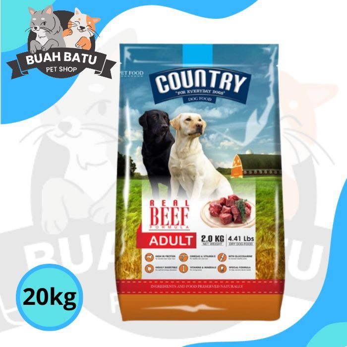 MAKANAN ANJING Country Dog food Adult Beef 18kg GOJEK GRAB