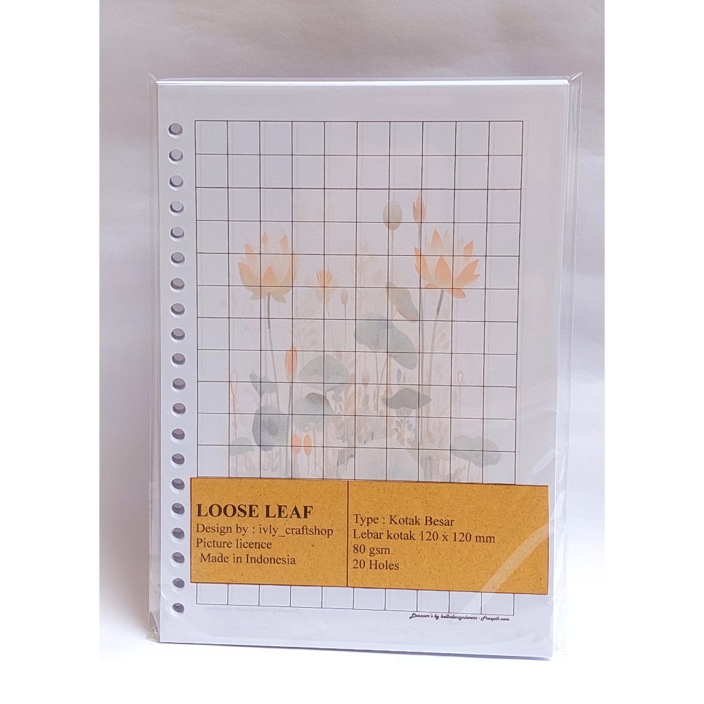 

Loose Leaf Kotak besar A5 , water Lily and Lotus flower in the pond model 1