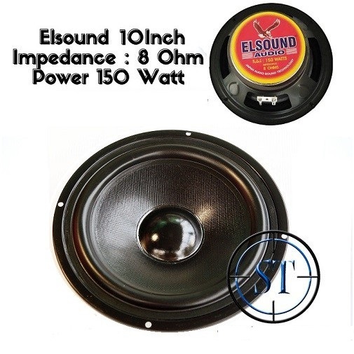 Speaker Elsound 10 Inch 10" 150W 8R Audio Woofer Speaker 8 Ohm 150 Watt 10inch Magnet Besar Spiker S