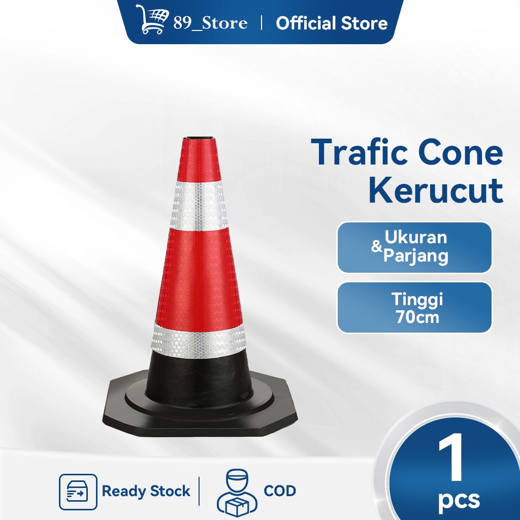 KERUCUT LALU LINTAS / TRAFFIC CONE 70 CM BESAR / KERUCUT LALU LINTAS JALAN RAYA / KERUCUT PEMBATAS J